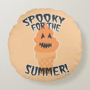 Spooky Summer Roligt Summerween Tecknad Cone Rund Kudde