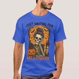 Spooky Summer Skeleton Just Waiting For Halloween T Shirt