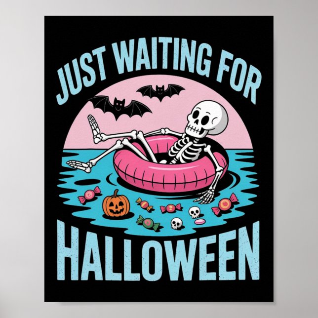 Spooky Summer Skeleton väntar bara på barn 1 Poster (Framsidan)