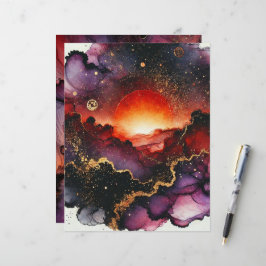 Spooky Sunset Halloween Alcohol Bläck-skrapbok