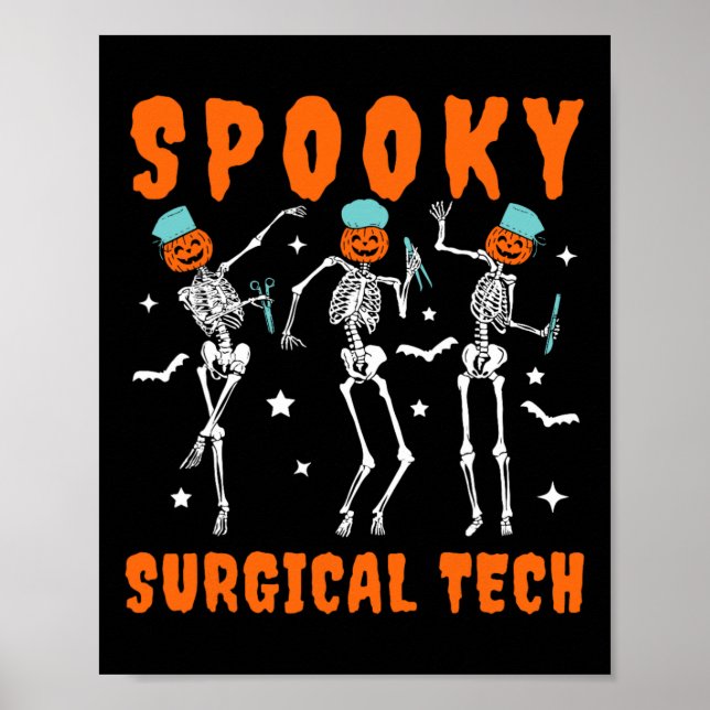 Spooky Surgical Tech Skeleton Dancing Surgical Hal Poster (Framsidan)