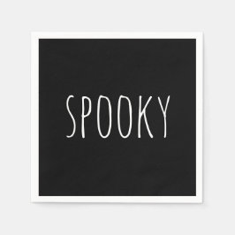 Spooky. Svart enkel typografi Halloween Pappersservett