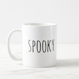 Spooky. Svart och vit söt typografi Halloween Kaffemugg