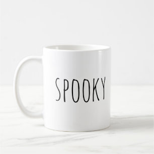 Spooky. Svart och vit söt typografi Halloween Kaffemugg