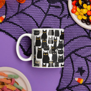 Spooky Svarta katter Halloween Mugg