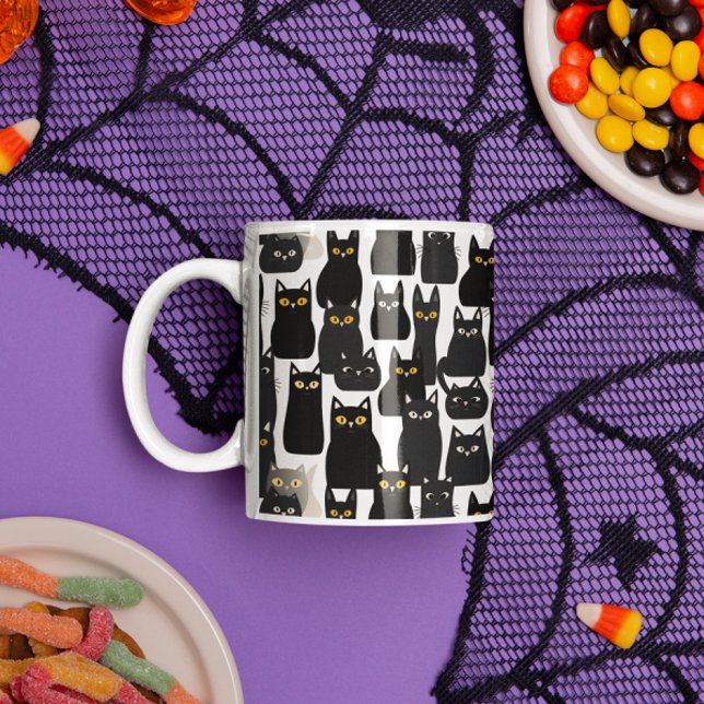 Spooky Svarta katter Halloween Mugg (Skapare uppladdad)