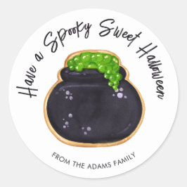 Spooky Sweet Cauldron Sugar Cookie Runt Klistermärke