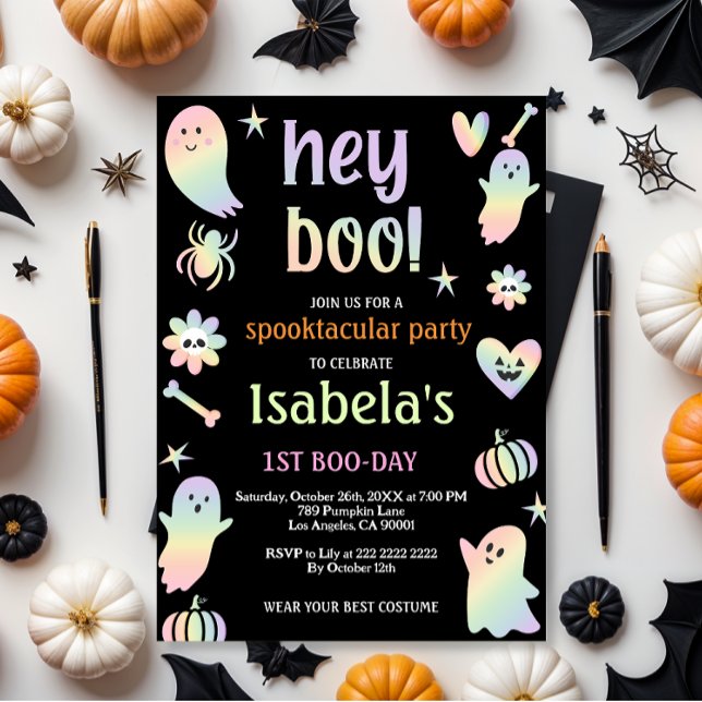 Spooky Sweet Ghost Birthday Inbjudan (Skapare uppladdad)