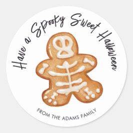 Spooky Sweet Halloween Skeleton Sugar Cookie Runt Klistermärke
