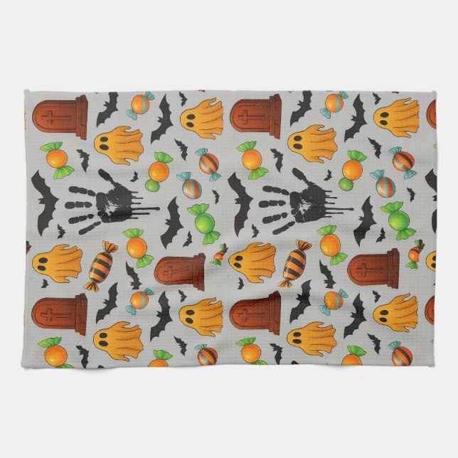 Spooky Sweets & Shadows Kökshandduk (Horisontell)