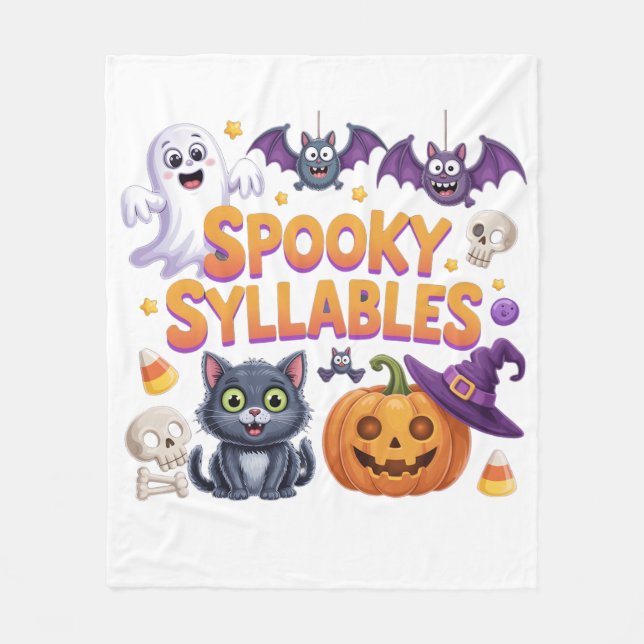 Spooky Syllables Fleecefilt (Framsidan)