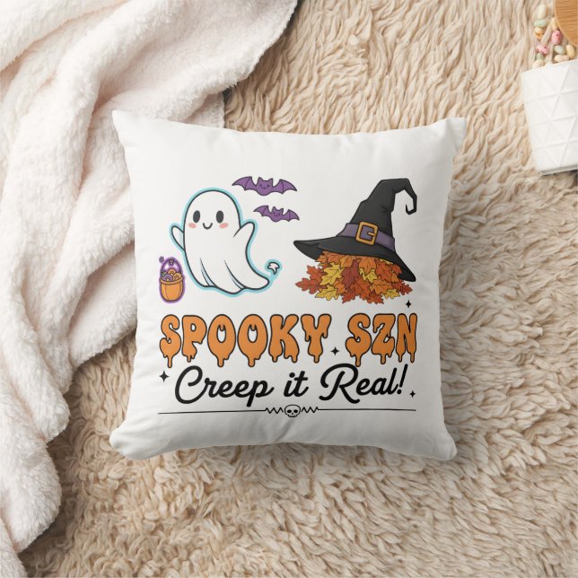 Spooky Szn Halloween Ghosts – Cute Fall  Kudde (Filt)