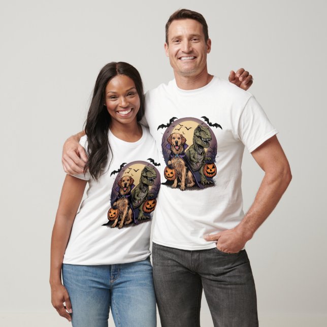 Spooky T Rex Retriever Trick eller Treat Shirt (Unisex)