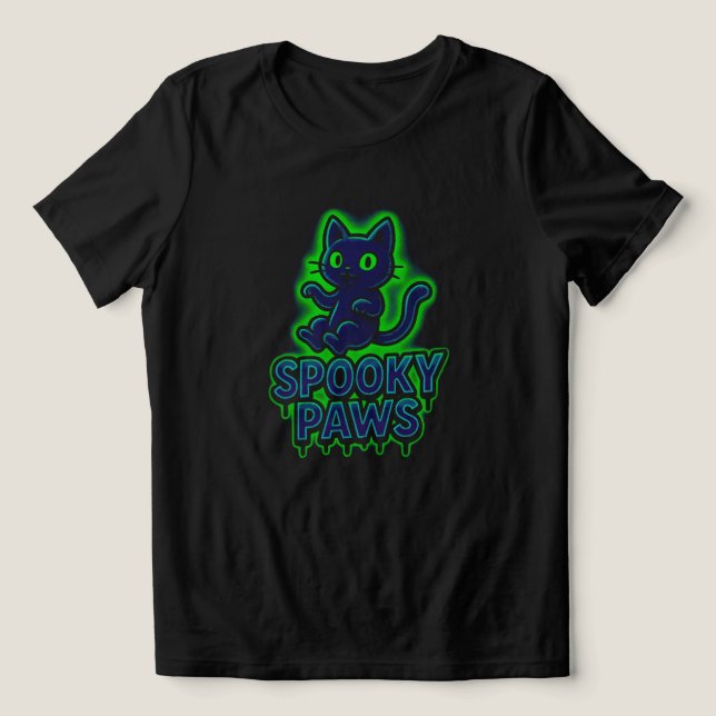 Spooky Tassar - Neon Glow | BLACK ENDAST T Shirt (Design Framsida)
