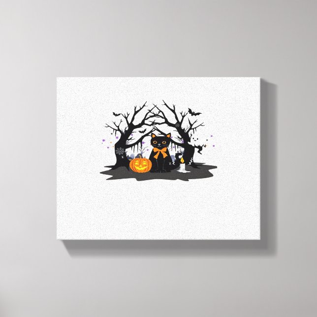 Spooky Tassar & Pumpkin Halloween Nights Classic T Canvastryck (Framsida)