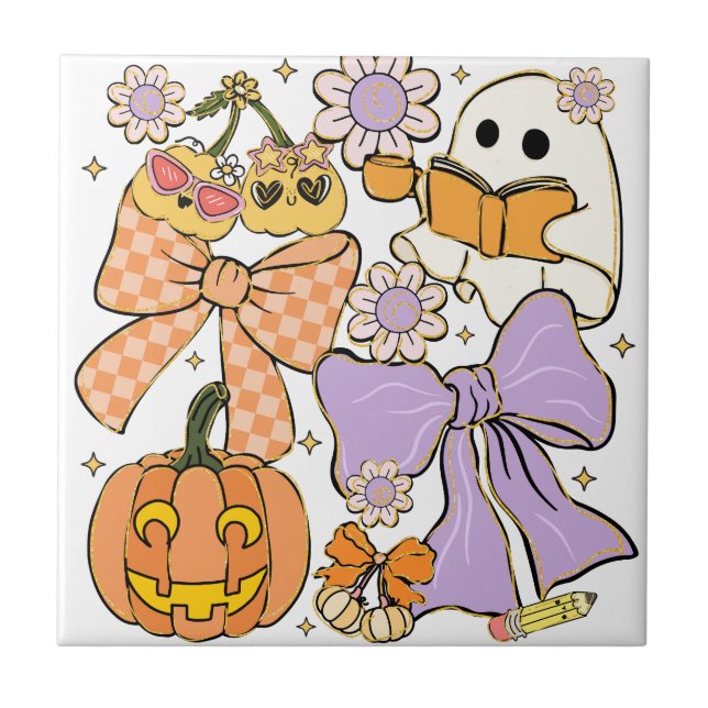 Spooky Teacher Halloween Kakelplatta (Framsidan)