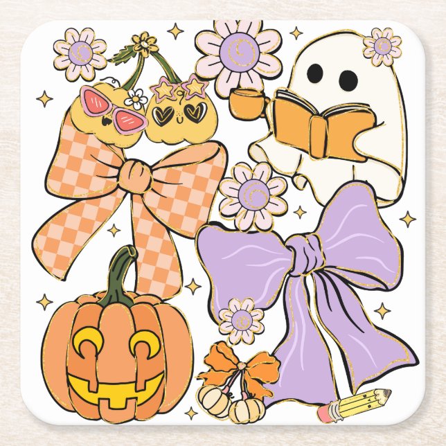 Spooky Teacher Halloween Underlägg Papper Kvadrat (Framsidan)