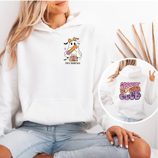 Spooky Teacher Klubb Anpassningsbar Halloween T Shirt (Skapare uppladdad)