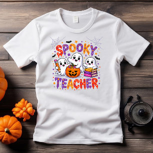 Spooky Teacher Retro Halloween Design T Shirt