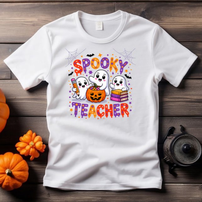Spooky Teacher Retro Halloween Design T Shirt (Skapare uppladdad)