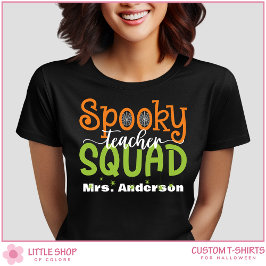 Spooky Teacher Squad Anpassade Group Halloween T Shirt