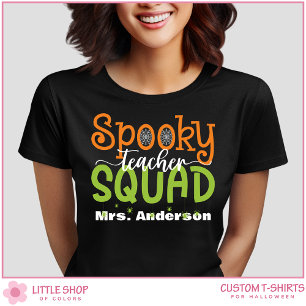 Spooky Teacher Squad Anpassade Group Halloween T Shirt