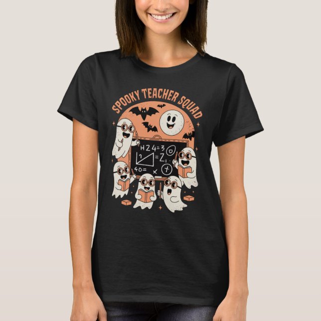 Spooky Teacher Squad Halloween Classroom Spöken T Shirt (Framsida)