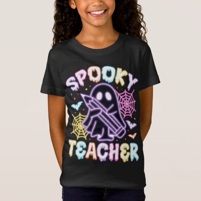 Spooky Teacher T Shirt (Framsida)