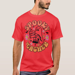 Spooky Teacher Trick eller Teach Groovy Halloween  T Shirt
