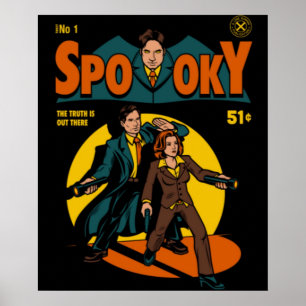 Spooky-Tecknad för X-filer Poster