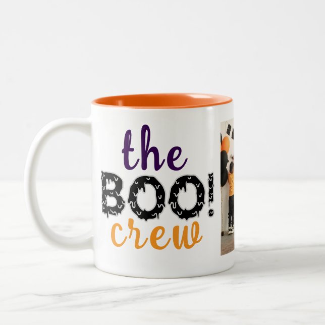 Spooky the Boo Crew Halloween Family Photo Två-Tonad Mugg (Vänster)