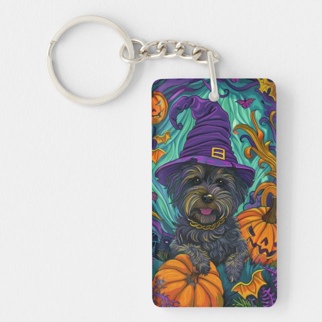 Spooky Tibetansk Terrier Hund Halloween Witch Pump (Framsidan)