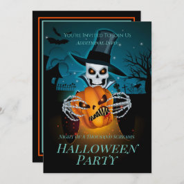 Spooky Top hat Skeleton Inbjudningar