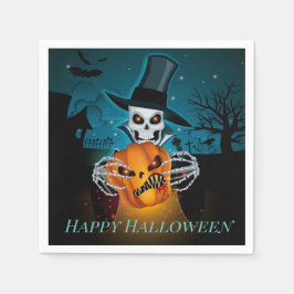 Spooky Top hat Skeleton Pappersservett
