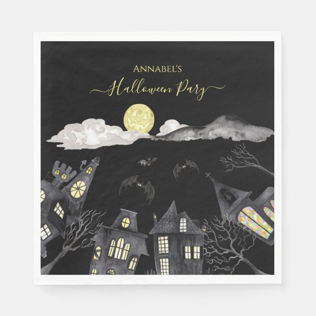 Spooky town Halloween Pappersservett (Framsidan)