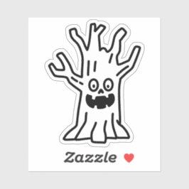 Spooky träd doodle klistermärken