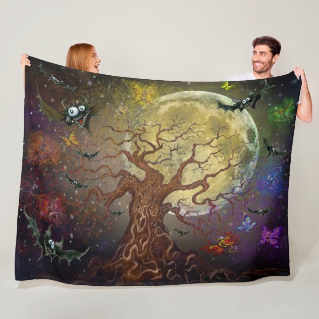 Spooky Träd Fleece Blanket (På plats)