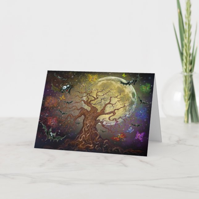 Spooky Träd-kort Kort (Framsida)