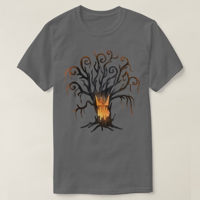 spooky tree haunted forest funny Halloween  T Shirt (Design framsida)