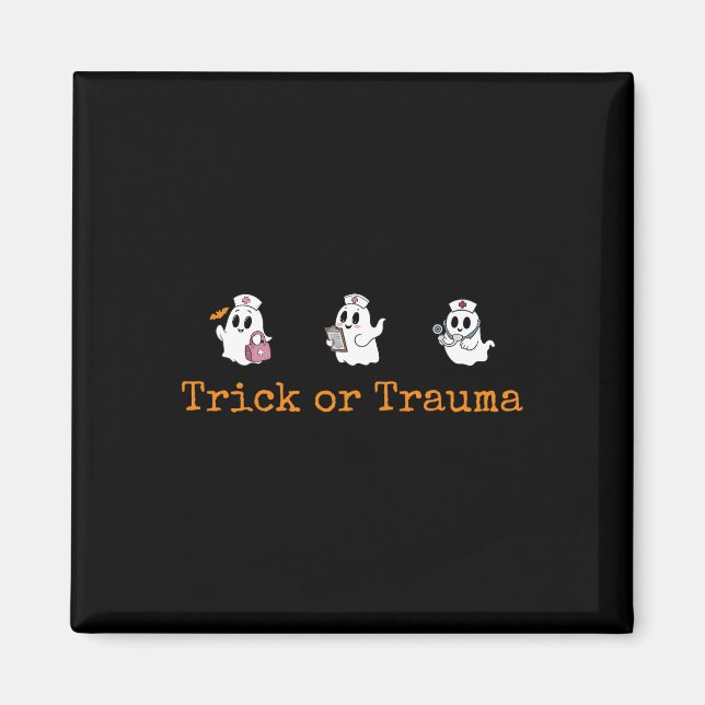 Spooky Trick eller Trauma Ghost Nurse Er Trauma Nu Magnet (Framsidan)