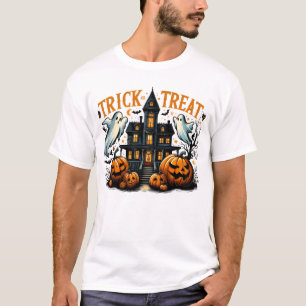 Spooky trick-or-treat på en gammal mansion t shirt
