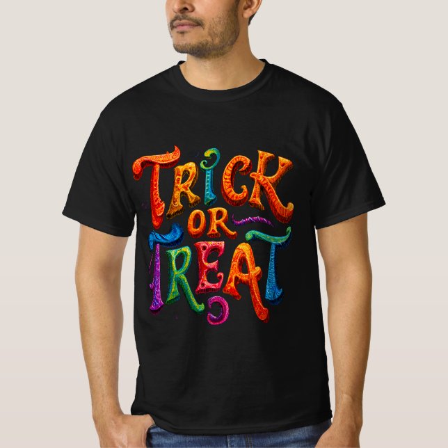 Spooky Trick or Treat Shirt V4 T Shirt (Framsida)