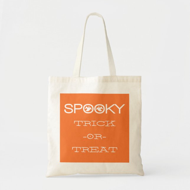 Spooky Typography Halloween Bag Tygkasse (Framsidan)
