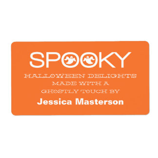 Spooky Typography Halloween Baking Labels Fraktsedel