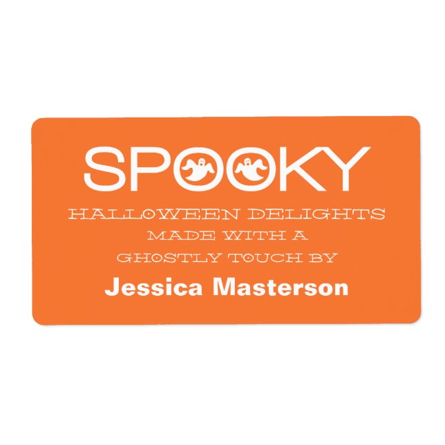 Spooky Typography Halloween Baking Labels Fraktsedel (Framsidan)