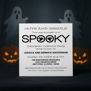 Spooky Typography Halloween fest Inbjudan, Black Inbjudningar