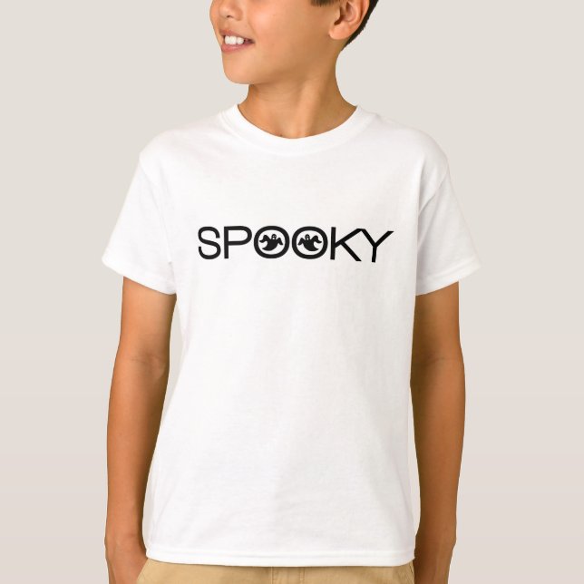 Spooky Typography Halloween Girl's Tee (Framsida)