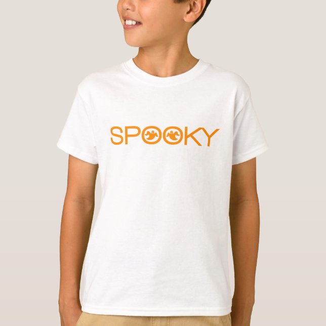 Spooky Typography Halloween Girl's Tee Shirt (Framsida)