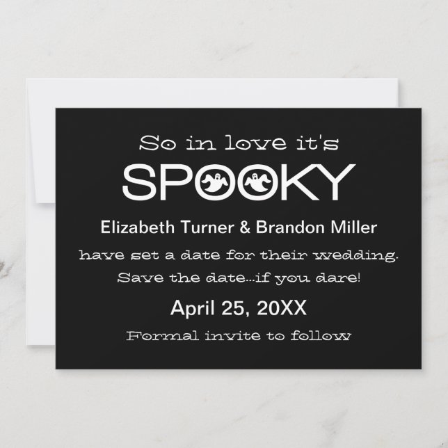 Spooky Typography Halloween Spara datum Spara Datumet (Framsida)