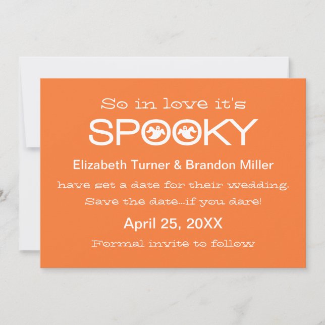Spooky Typography Halloween Spara datum Spara Datumet (Framsida)